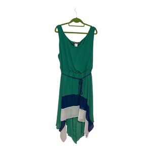 Paper Doll Green Sleeveless V-Neck Layered Sundress- 3x